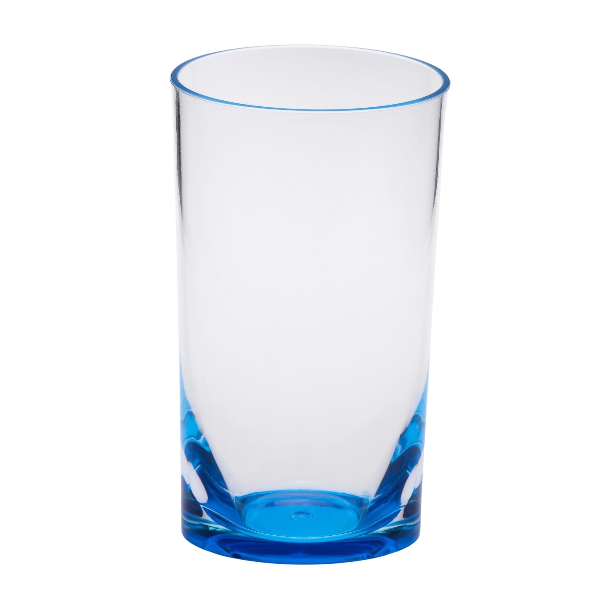 Leading Ware Oval Halo Acrylic Glasses Drinking Set of 4 Hi Ball, BPA Free Plastic Water Tumblers, Blue