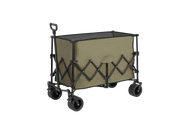 Beach Wagon,Collapsible Wagon 220lbs with Big Wheels Foldable Wagon Carts, Heavy Duty 300L Folding Utility Garden Cart with Big All-Terrain Beach Wheels & Drink Holders. Army Green