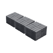 Light Gray Acacia Hardwood Interlocking Deck Tiles 30 PCS, Checker Pattern Outdoor Flooring, 12' x 12' for Patio, Balcony, Pool Side