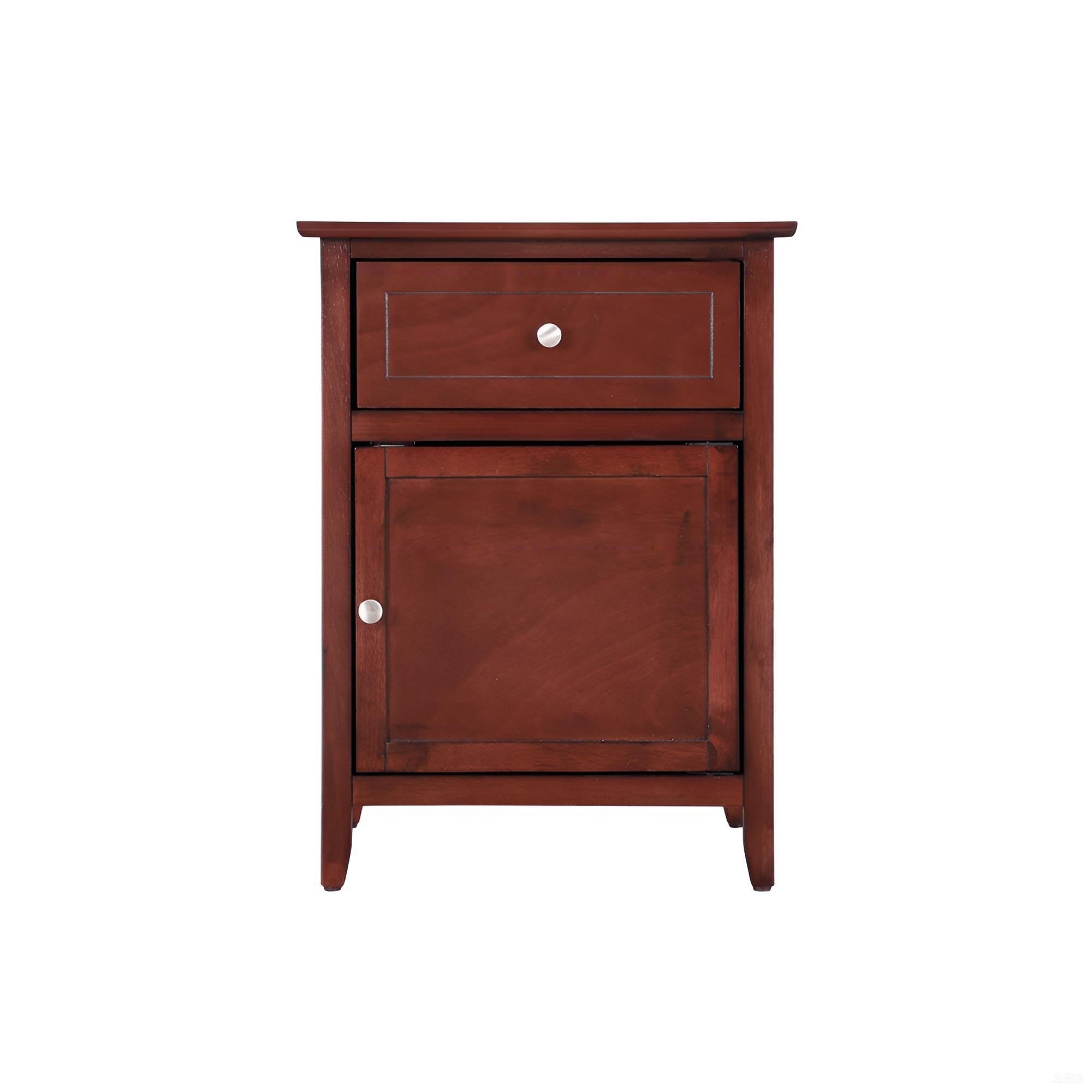 Transitional Cherry Nightstand with Large Drawer and Durable Particle Board for Every Bedroom Style