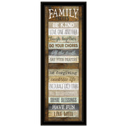 'Family Rules Shutter' By Marla Rae, Ready to Hang Framed Print, Black Frame