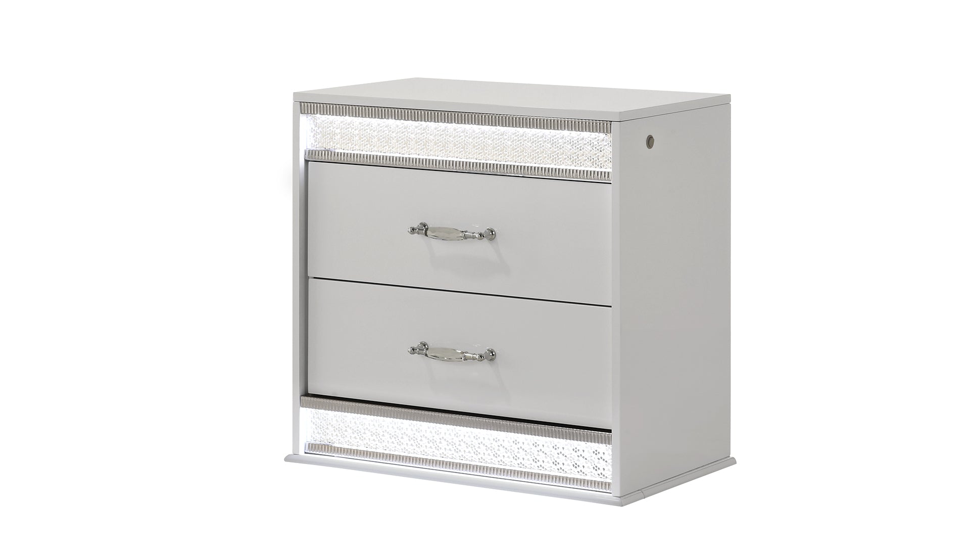 Glam Modern Style 2-Drawer Night stand Made with Wood in White  same as B009P243214 (CA inventory)