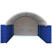 20ft Container Shelter Rear Panel ,11oz (300g) PE Waterproof Cover ,Fits 20x20ft & 20x40ft Shelters , All-White Weatherproof ,No Metal Frame Included