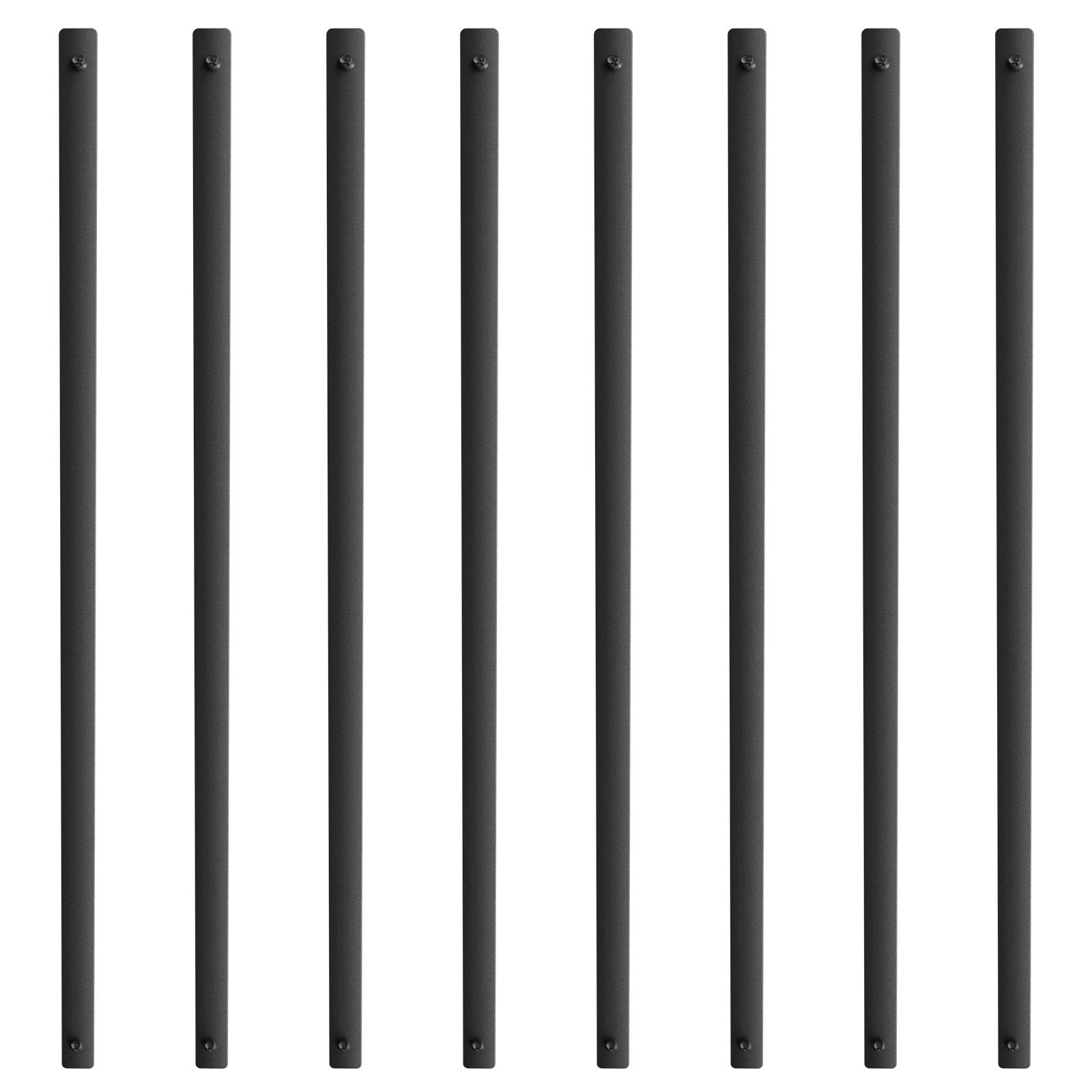 Staircase Metal Balusters, 32.28'' x 1'' Flat Aluminum Alloy Decorative Banister Spindles, 51 Pack Deck Baluster with Screws, Classic Hollow Deck Railing Satin Black Powder Coated for Porch