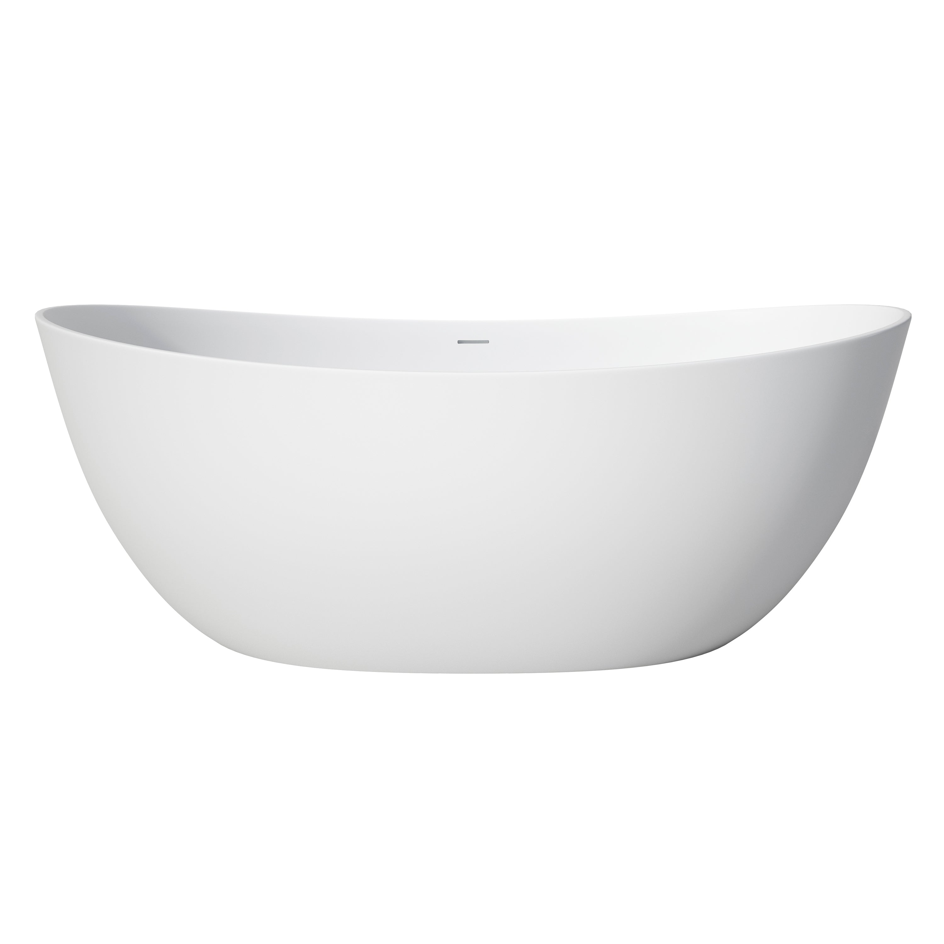 65 Inch Solid Surface Soaking Bathtub - Deep Soak Freestanding Tub