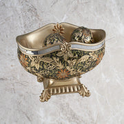 8.25 Long Inch Chrysanthemum Resin Fruit Bowl w/ Spheres