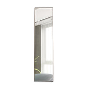 Grey solid wood frame minimalist mirror, 58 x15 inches, bathroom bedroom wall mirror. Enhance modern interior design. It can be installed on the wall or opened as a standing mirror.