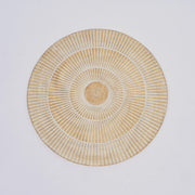 Handcarved Vintage Wheel Style Wood Wall Decor in Brown and Antique White - 36' Diameter