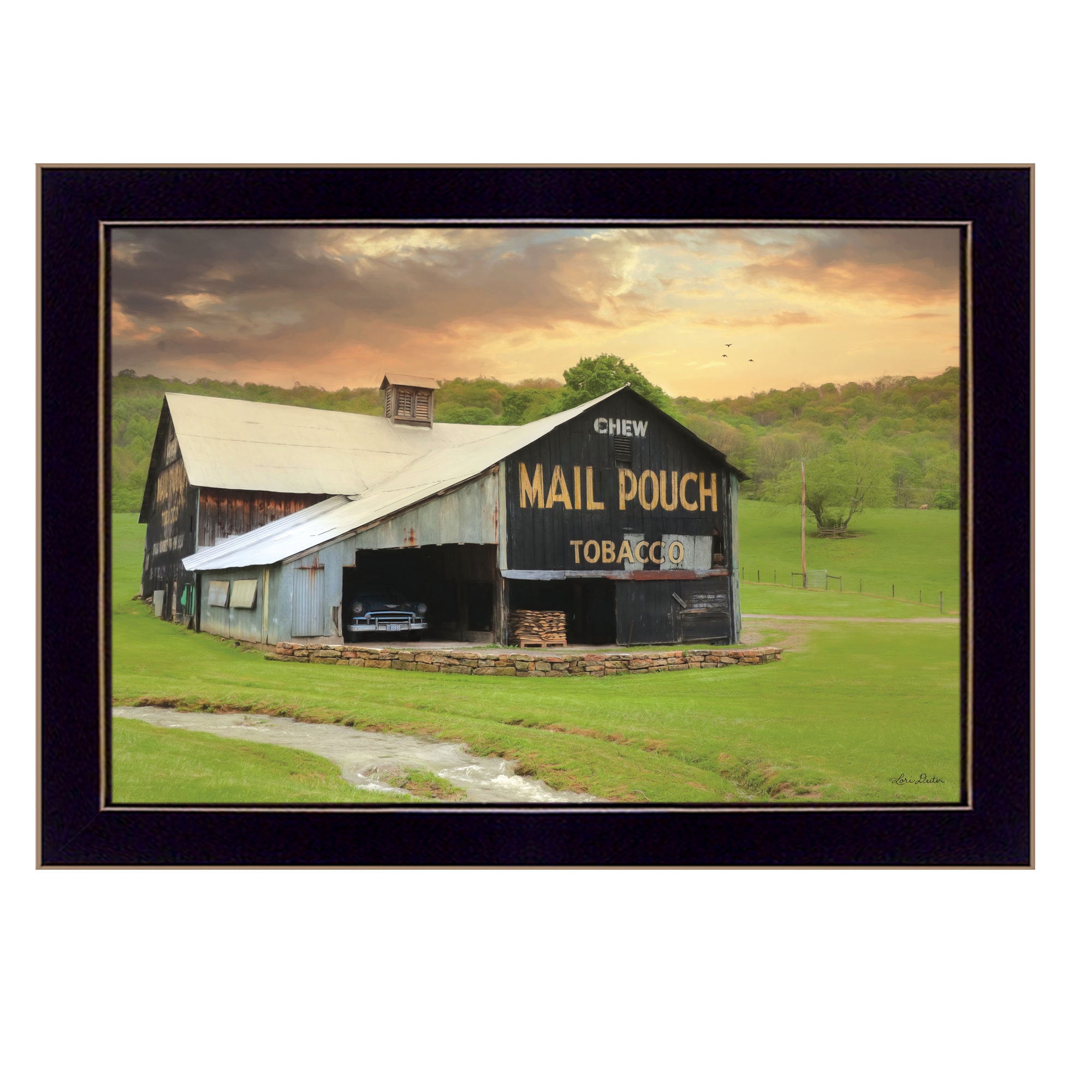 'Mail Pouch Barn' By Lori Deiter, Printed Wall Art, Ready To Hang Framed Poster, Black Frame