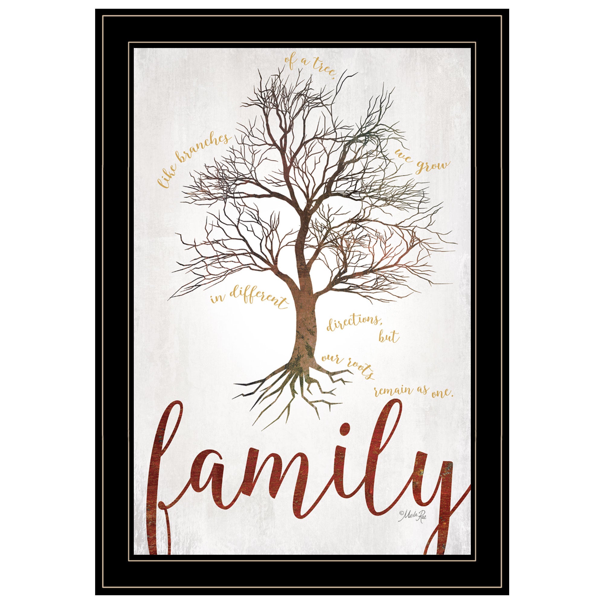 'Family Tree' by Marla Rae, Ready to Hang Framed print, White Frame