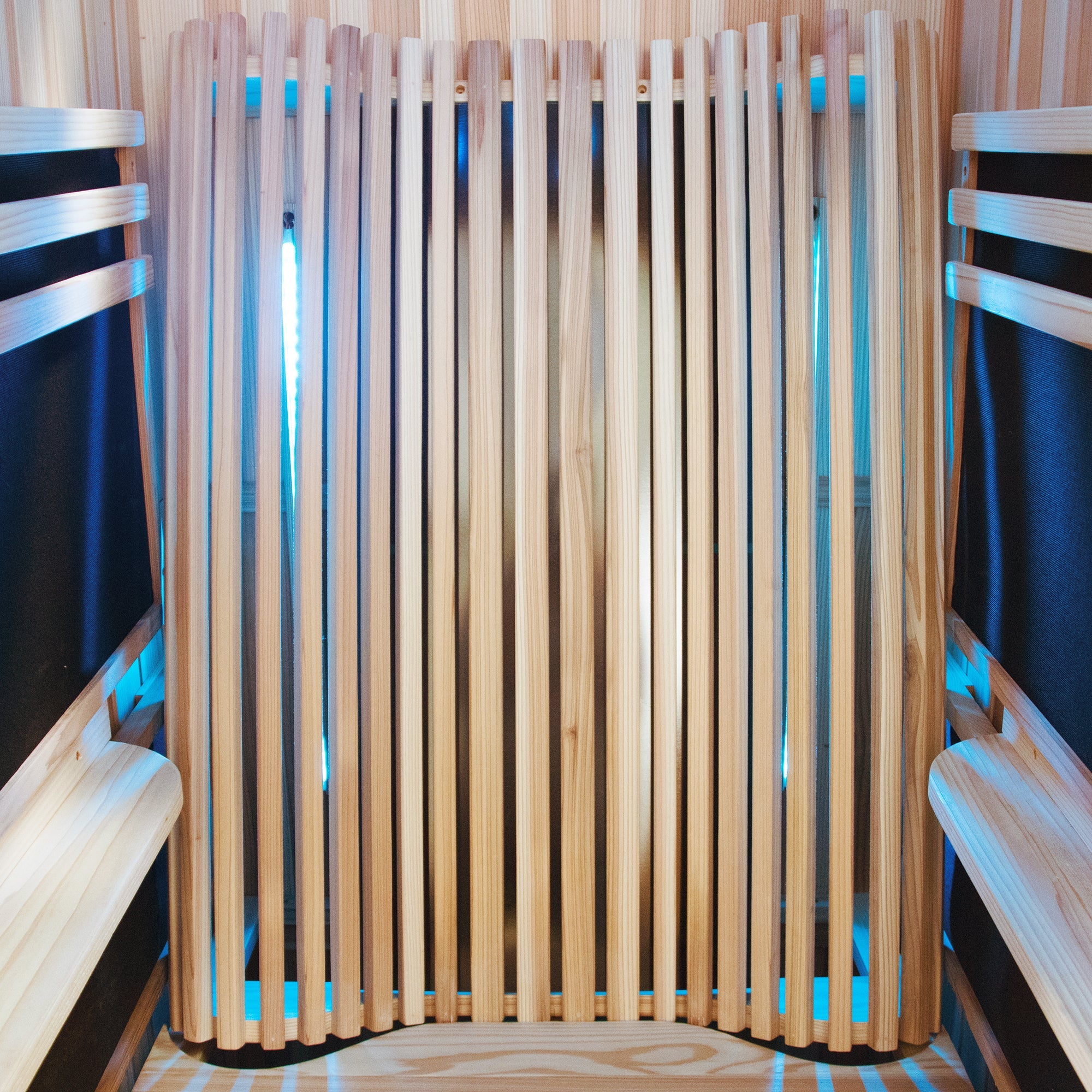 Sauna Backrest,S-Shape Canadian Natural Wood Hemlock Sauna Chair with Back, Non-Toxic Sauna Accessories Bench