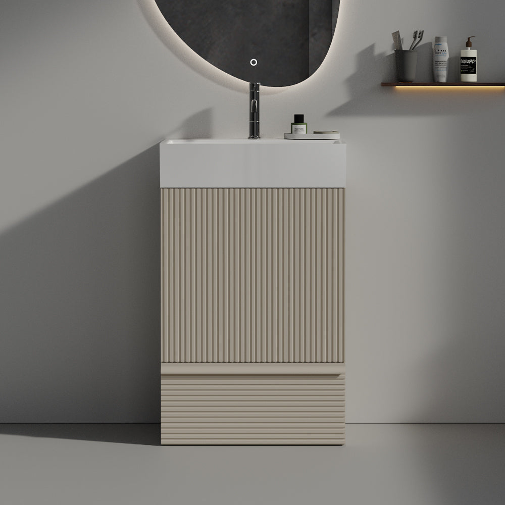 Gada-20F-302 Gada 20' Striped Cashmere Grey Bathroom Vanity WITHOUT Sink, Freestanding Bathroom Cabinet for Modern Bathroom, KD