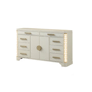 Jasmine 8-Drawer Dresser with side LED lightning made with Wood in Beige (INCLUDES DRESSER ONLY) same as 659436058361 (CA inventory)