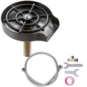 Glass Rinser, 10 Powerful Spraying Jets 360° Rotating Cup Rinser for Sink, 304 Stainless Steel Faucet Cup Washer with ABS Cup Holder for Baby Bottle, Glass Cup, Wine Glass (Silver Grey Base)