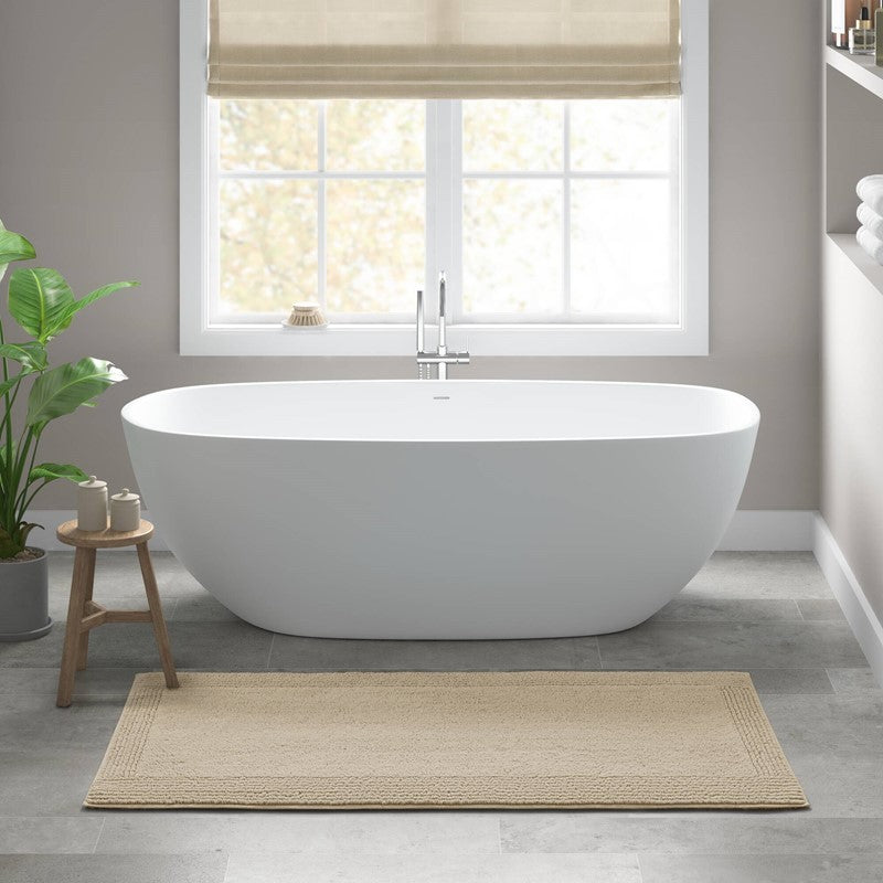 1 PCS 24x60' 100% Cotton Tufted 3000 GSM Reversible Bath Rug Natural