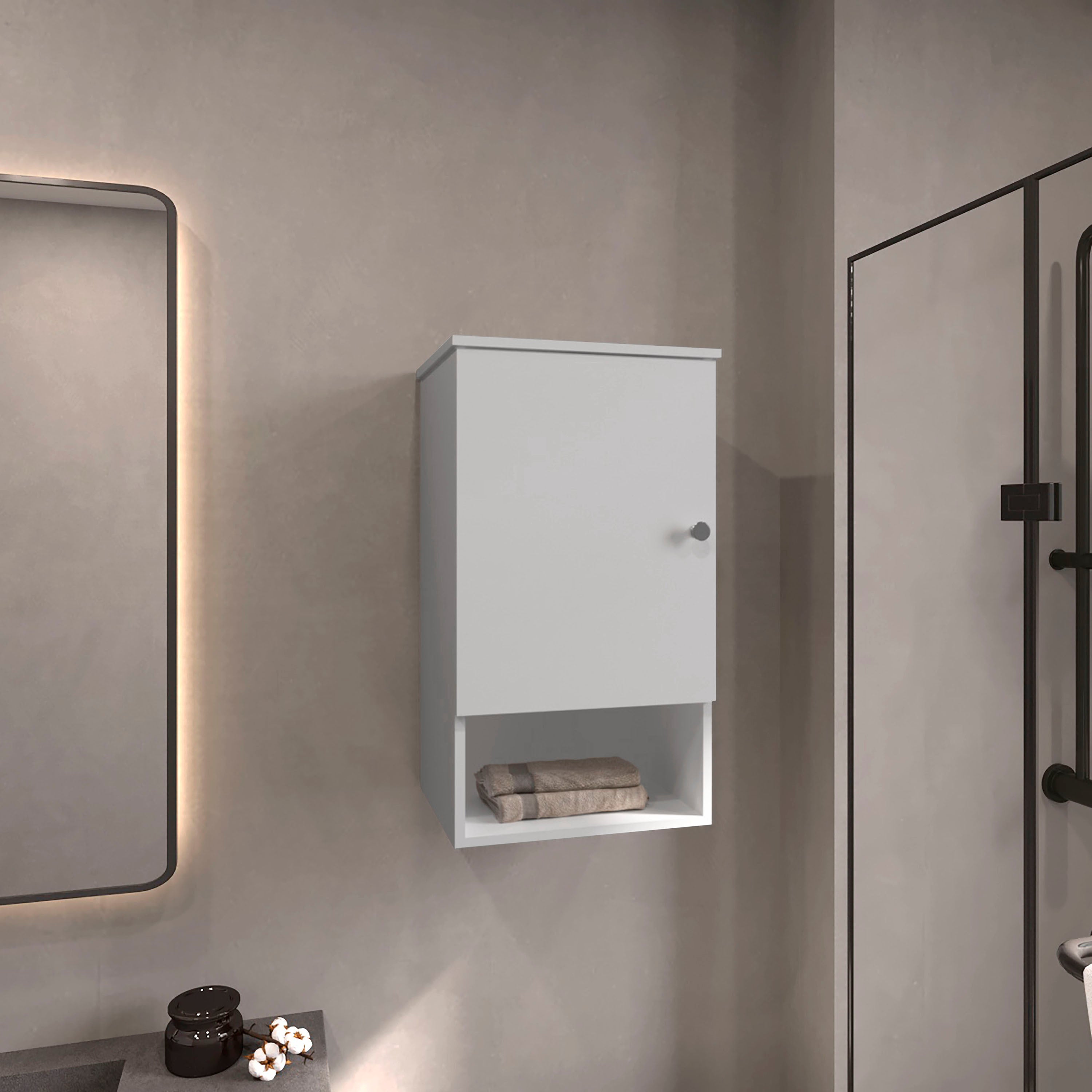 Bathbi 28' tall Medicine Cabinet with Two interior Shelves and One open Shelf