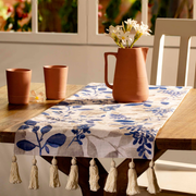 Tropical Paradise Cotton Linen Table Runner-14'L