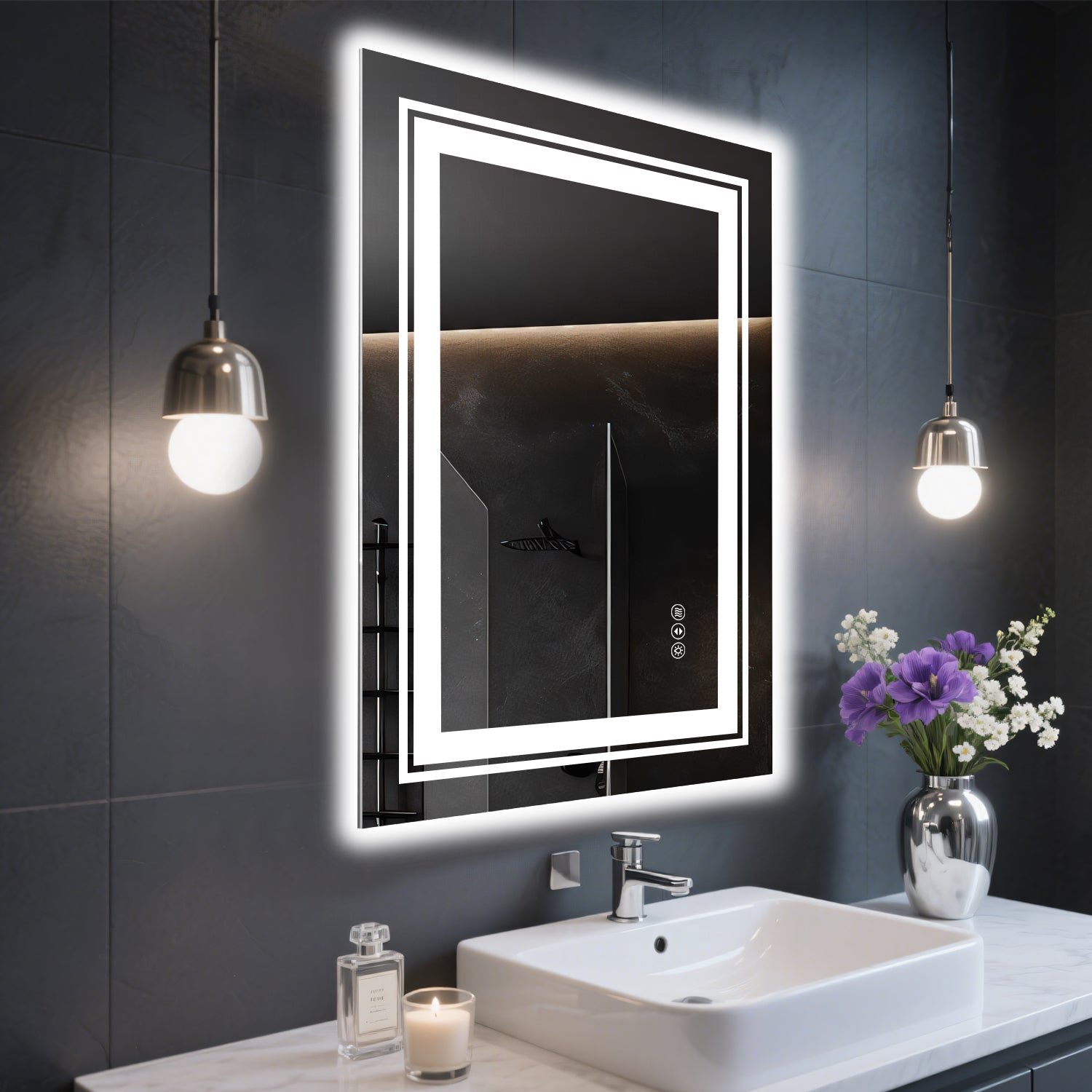 20x28 Inch Frameless LED Bathroom Mirror,Smart Mirror