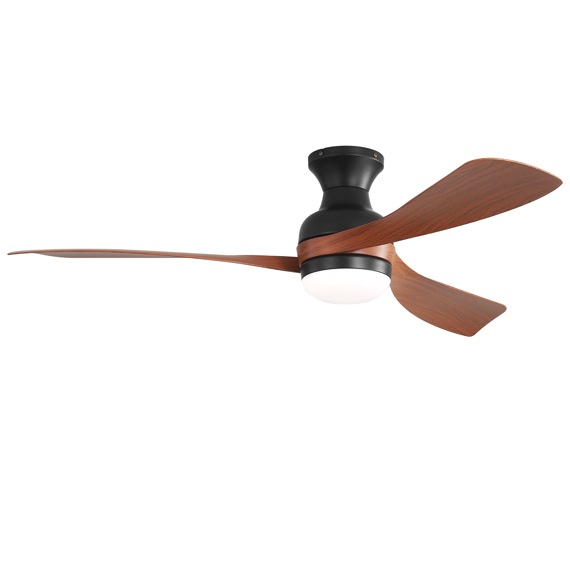 52-Inch Ceiling Fan With Light And Remote Control,With 3 ABS Fan Blades,Flush Mount Ceiling Fan with Reversible DC Motor,6 Wind Speed Adjustable,Dimmable Light