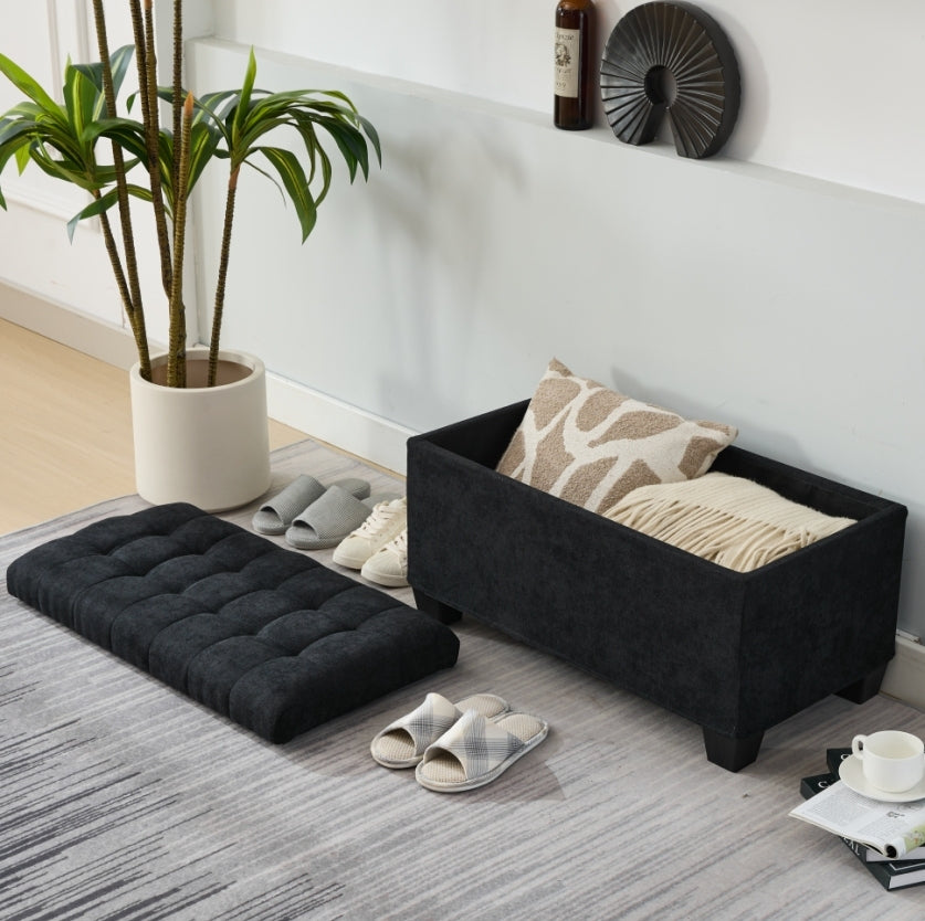 Storage Ottoman Bench, Foot Rest with Legs, 16 x 30 x 16.1 Inches, End of Bed Bench, Storage Chest, Load up to 660 lb, for Living Room, Bedroom, Entryway