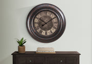 Clocks, 30' Round, Large Oversized, Wall Clock, Brown, Transitional