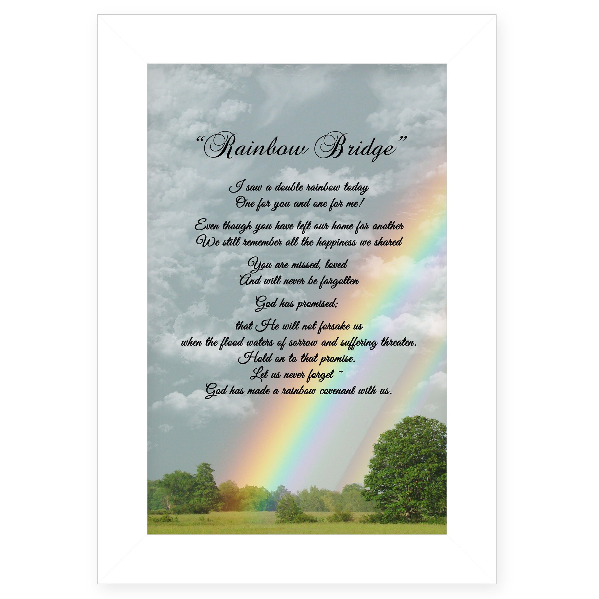 'Rainbow Bridge' by Trendy Decor 4U, Ready to Hang Framed Print, White Frame
