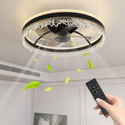 20-inch Black Smart Ceiling Fan Light with Silent Function, Multi-Speed Adjustment for Bedroom, Study Room, and Dining Room