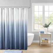 Ombre Printed Seersucker Shower Curtain Blue 72x72'