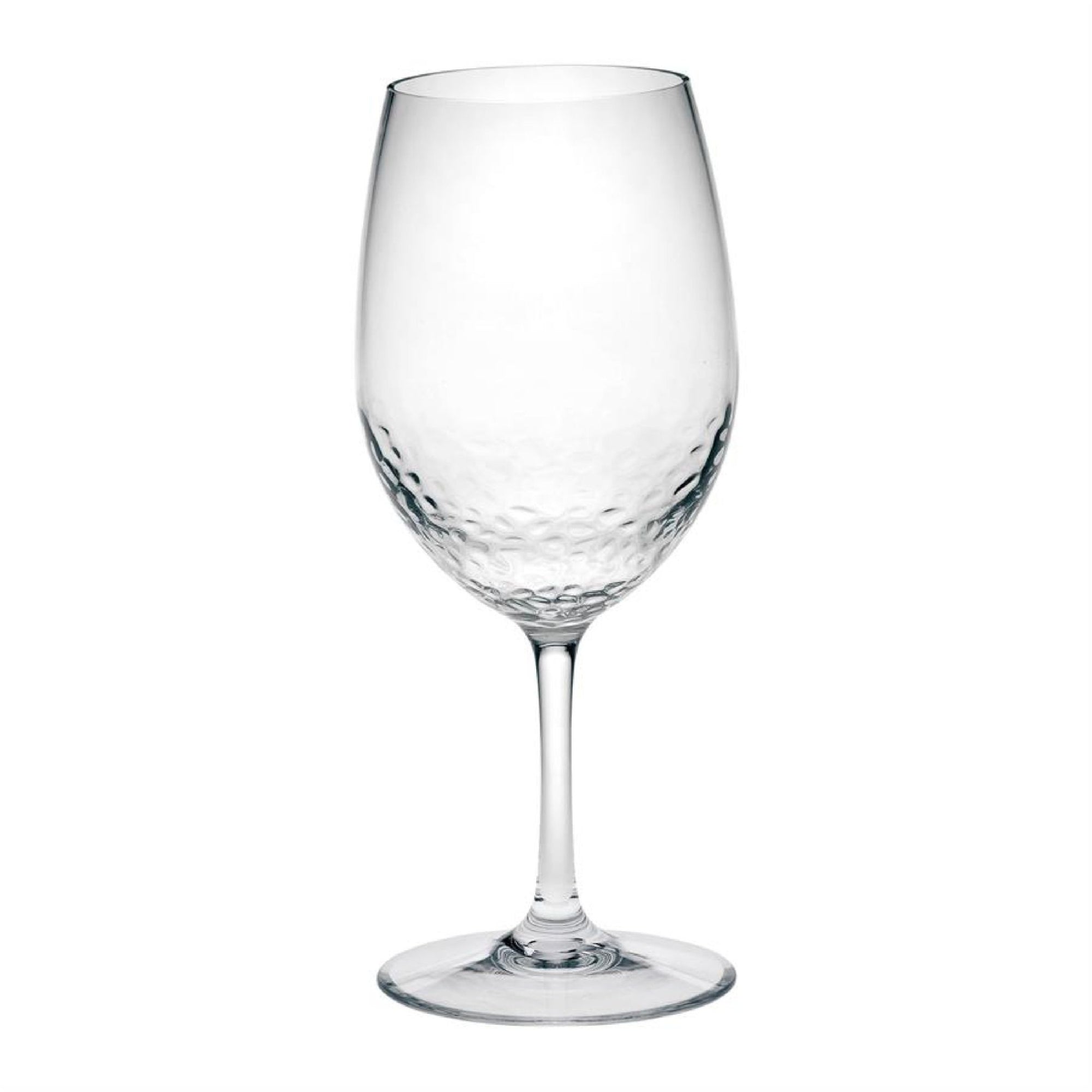 LeadingWare Tritan Hammer Plastic Wine Glasses Set of 4, Unbreakable, BPA Free, Clear, 20oz