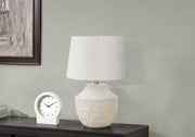 Lighting, 20'h, Table Lamp, Cream Concrete, Ivory / Cream Shade, Modern