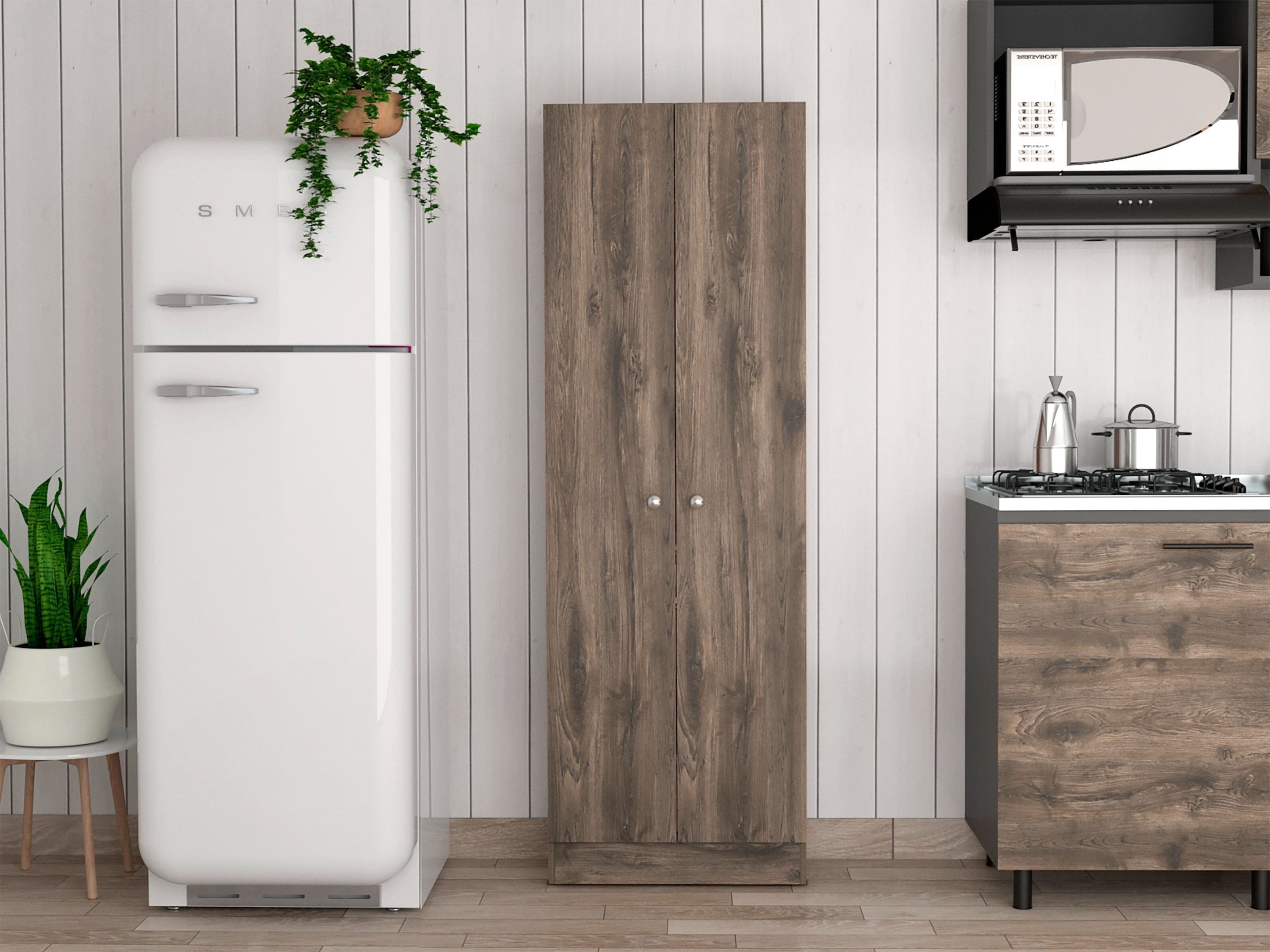 Virginia Double Door Storage Cabinet, Five Shelves