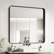 36x36 Inch Black Aluminium Frame Bathroom Mirror