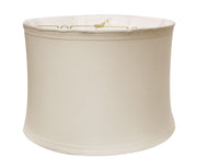 Drum No Hug with 1' Trim Softback Lampshade with Washer Fitter, Snow Color Fabric Lampshade for Table Lamps, Natural Linen, 16' Top x 17' Bottom x 12' Height