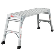 Portable Aluminum Folding Work Platform Bench Ladder ANSI 225 LBS Capacity 40' Grey