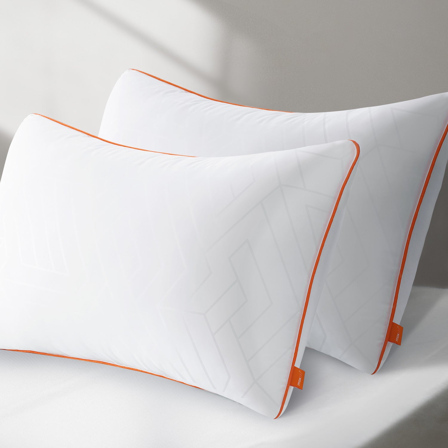 Bed Pillows Standard Size Set of 2, Fluffy Pillows for Back, Stomach or Side Sleepers, Luxury Hotel Quality, White