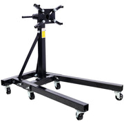 Heavy-Duty Folding Engine Stand with 2000 LBS Capacity and 360 Degree Adjustable Head, Black Steel