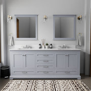 Dark Grey Double Bath Vanity 80 in. W x 22 in. D, with Cultured Marble Top