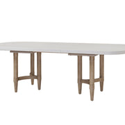 Triad Transitional Double Pedestal Dining Table with Leaf in Sand Finish, Solid Wood and MDF, 42x78 Inches