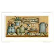 'Country Kitchen' By Mary Ann June, Ready to Hang Framed Print, White Frame