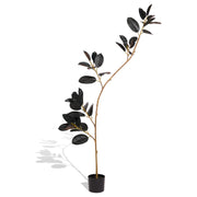 Artificial Rubber Tree, 6.9ft Tall Faux Indoor Floor Plant with Real Touch Leaves, Decorative Tropical Greenery for Home or Office, 1pc/set