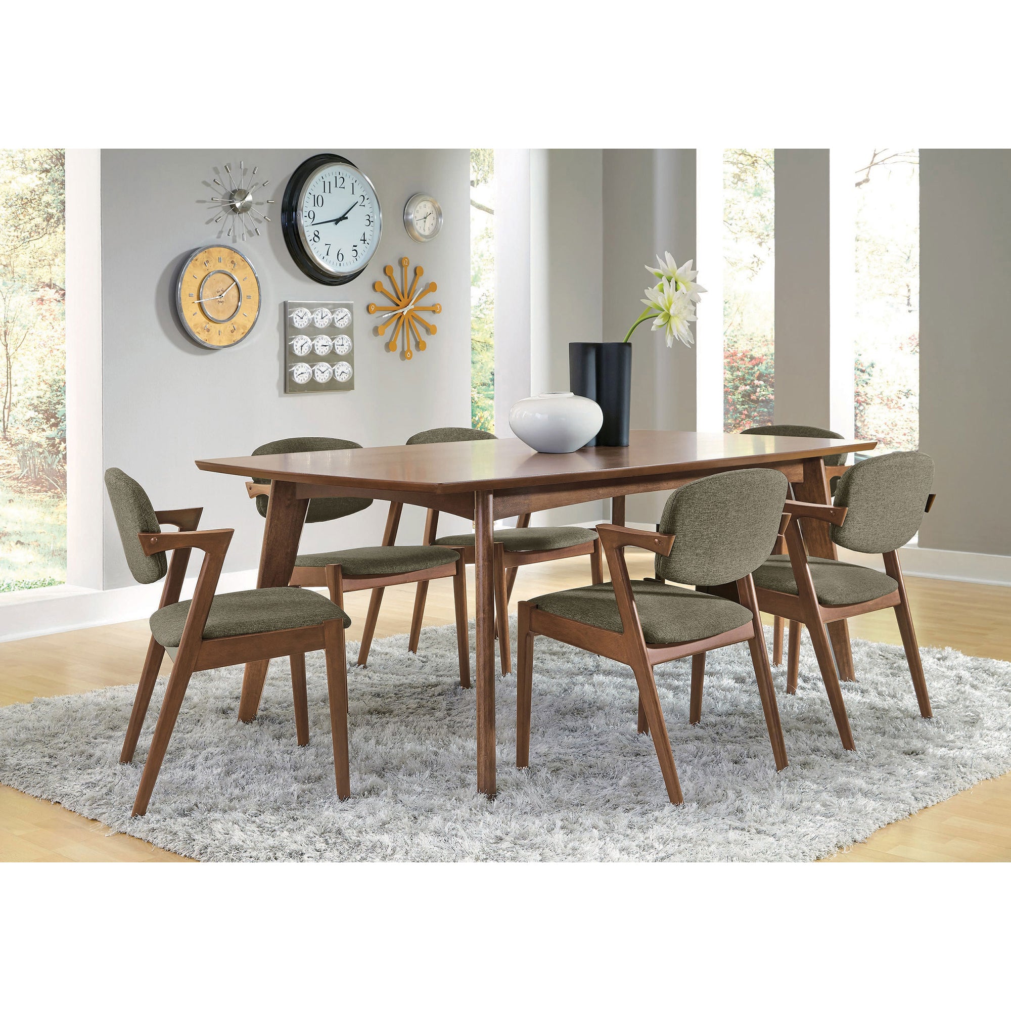 Marcella Dark Walnut Mid-century Rectangle Dining Table