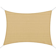 Outsunny 13' x 20' Rectangle Sun Shade Sail Canopy Outdoor Shade Sail Cloth for Patio Deck Yard with D-Rings and Rope Included - Sand
