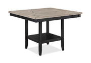 1pc Contemporary Transitional Counter Height Dining Table with 20-Inch Lazy Susan Light Gray Tow-Tone Finish Wooden Wood Veneers Solid Wood Dining Room Furniture