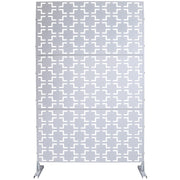 Outdoor & Indoor Privacy Screen Metal Privacy Screen 76' H×48' W, Freestanding Decorative Privacy Screen for Deck Balcony Patio, Privacy Fence Panels PS105 WHITE