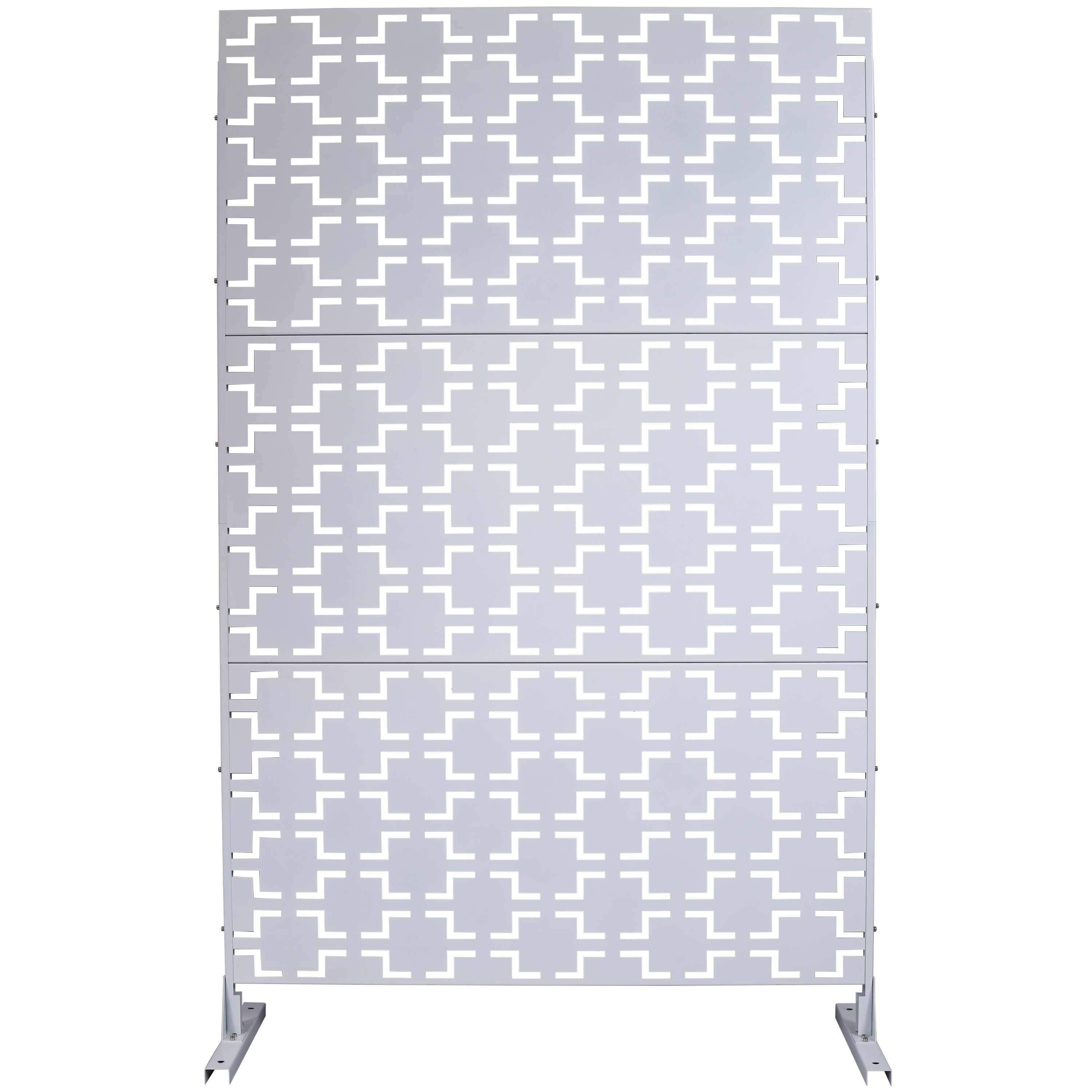 Outdoor & Indoor Privacy Screen Metal Privacy Screen 76' H×48' W, Freestanding Decorative Privacy Screen for Deck Balcony Patio, Privacy Fence Panels PS105 WHITE