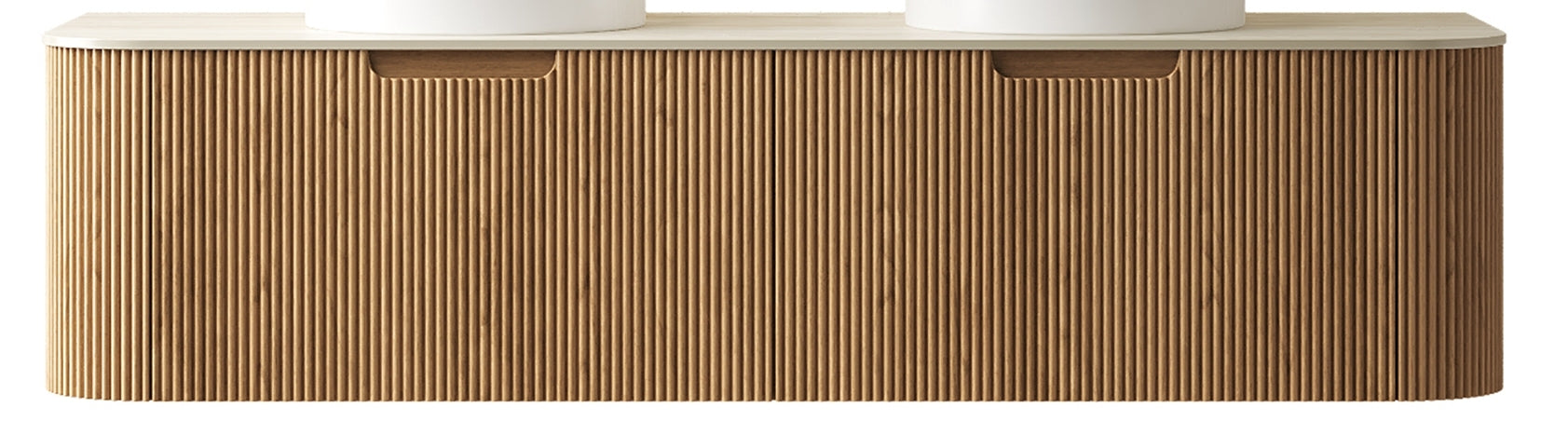 DINA 60'' Wall Mounted Cabinet, with Roman travertine Countertop and 2 Drawers, NO Basin, NO Faucet, Natural Wood