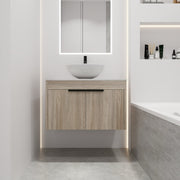 30 ' Modern Design Float Bathroom Vanity With Ceramic Basin Set,  Wall Mounted White Oak Vanity  With Soft Close Door,KD-Packing,KD-Packing,2 Pieces Parcel(TOP-BAB321MOWH)