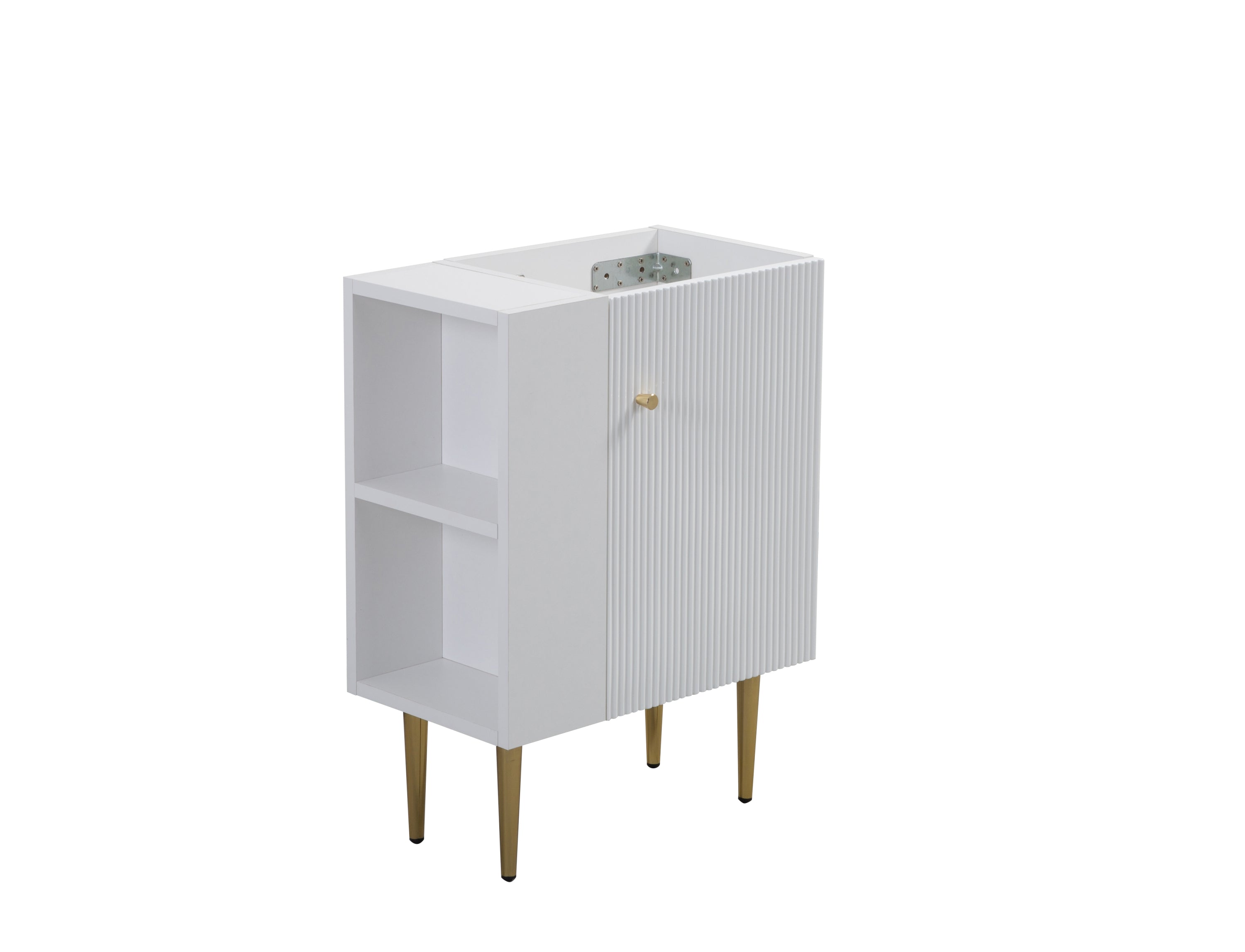 21.6' Vanity Base Only, Open Shelf on the Left, White 24V06-21WHL