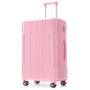 Hardshell Luggage, Lightweight Durable ABS Suitcases with Double Wheels, Expandable 24 Inch Checked Travel Luggage (Pink)