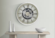 Clocks, 30' Round, Gear Mechanism, Large Oversized, Wall Clock, White, Transitional